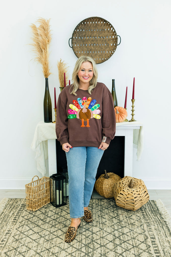 Queen of Sparkles Turkey Colorful Sweatshirt