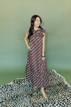Load image into Gallery viewer, Ruffle Tie Neck Sleeveless Midi Dress
