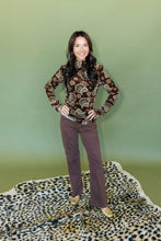 Load image into Gallery viewer, Mesh Velvet Mock Neck Top
