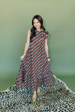 Load image into Gallery viewer, Ruffle Tie Neck Sleeveless Midi Dress
