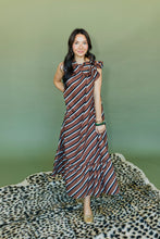 Load image into Gallery viewer, Ruffle Tie Neck Sleeveless Midi Dress

