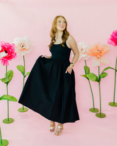 Black Bubble Midi Dress