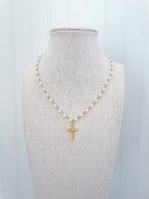 Load image into Gallery viewer, Cola Pearl Cross Necklace
