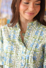 Load image into Gallery viewer, Entro Blue Floral Blouse
