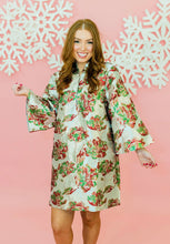 Load image into Gallery viewer, Red ,Green, &amp; Gold Button up Kaftan
