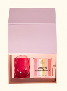 Musee Cheers Wine Glass & Salt Box