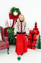 Load image into Gallery viewer, Queen of Sparkles Black Trim Collar Nutcracker &amp; Candy Cane Button Up Cardigan
