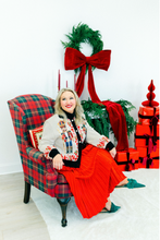 Load image into Gallery viewer, Queen of Sparkles Black Trim Collar Nutcracker &amp; Candy Cane Button Up Cardigan

