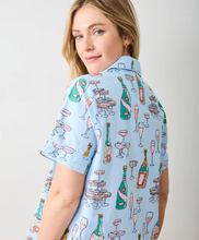 Load image into Gallery viewer, Print Fresh Blue Champagne PJ Set
