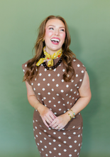 Load image into Gallery viewer, THML Mocha Polka Dot Skirt Sweater Set
