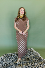 Load image into Gallery viewer, THML Mocha Polka Dot Skirt Sweater Set
