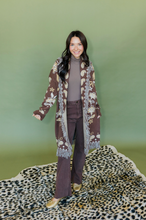 Load image into Gallery viewer, THML Western Paisley Fringe Long Cardi

