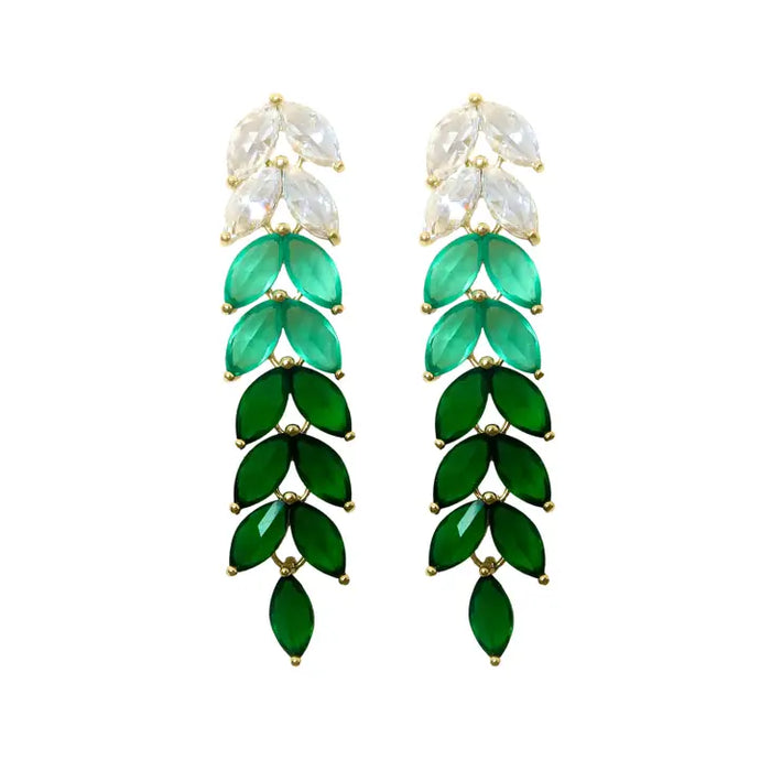 Emerald Green Holiday Ombre Christmas Statement Earrings