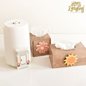 Happy Everything  Wooden Tissue Box