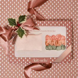 Kitsch Pillowcase & Scrunchi 4pc Gift set