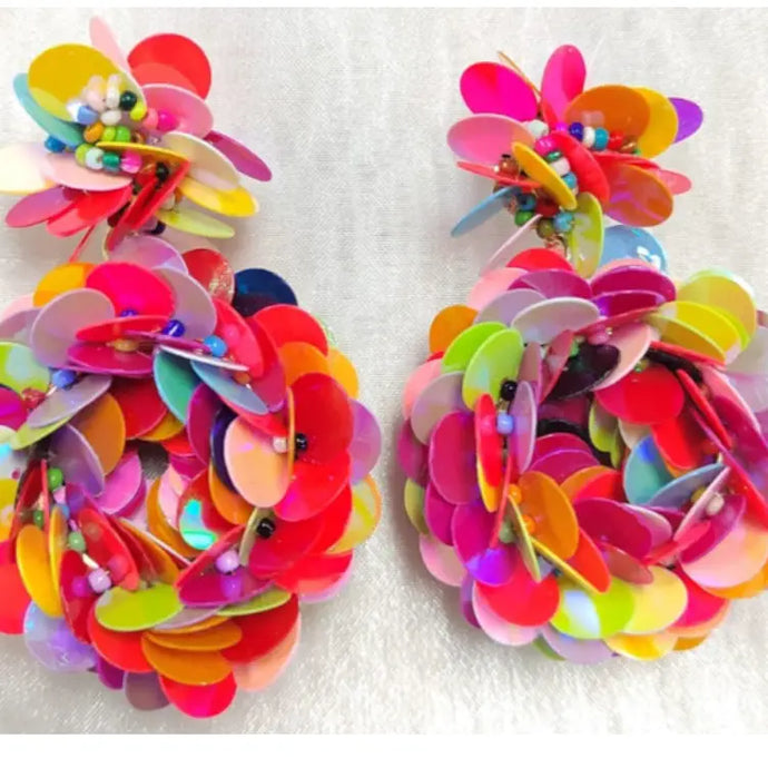 Brianna Cannon Confetti Rainbow Flower Earrings