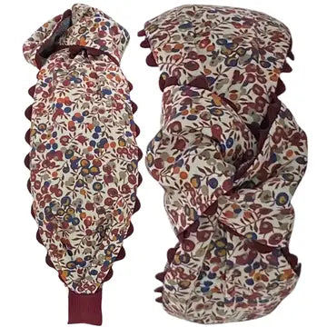 Wine Scallop On Warm Floral Liberty Of London Headband