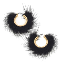 Load image into Gallery viewer, Glenda Faux Mink Hoop Earrings
