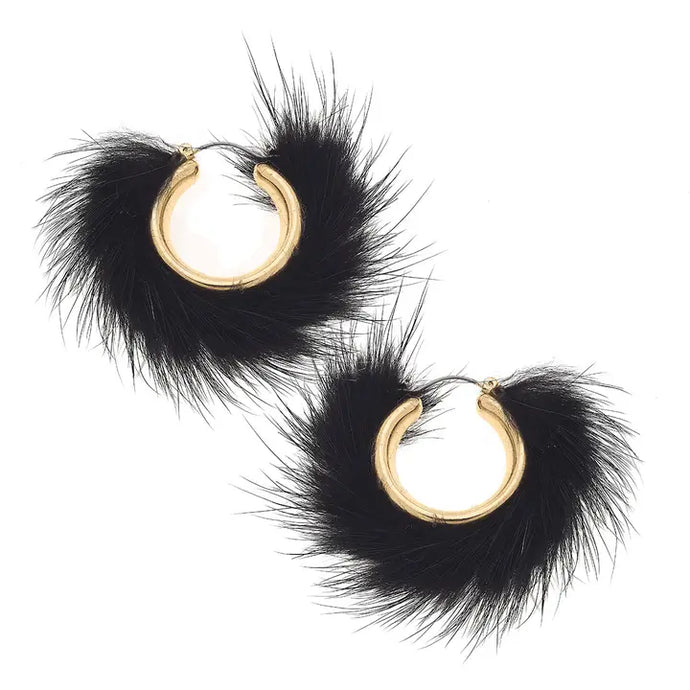 Glenda Faux Mink Hoop Earrings