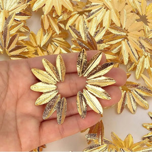 Gold Flower Statement Earring