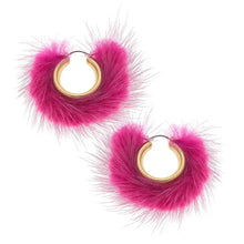 Load image into Gallery viewer, Glenda Faux Mink Hoop Earrings
