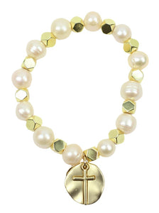 Pearl Kendley W/ Cross Charm