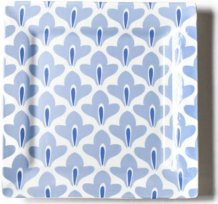 Iris Blue Sprout 12” Square Platter - Coton Colors