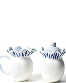 Iris Blue Ruffle Cream & Sugar Set - Coton Colors