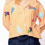 Queen of Sparkles Licensed Tennessee Mini Icon Striped Button Down Long Sleeve Top