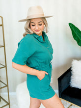 Load image into Gallery viewer, Magnolia Gauze Teal Green Romper
