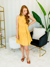 Load image into Gallery viewer, Philly Girl Mustard Ruffle Dress
