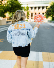 Load image into Gallery viewer, Tennessee Skyline Distressed Denim Jacket
