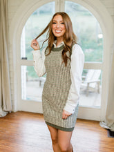 Load image into Gallery viewer, Stepping into Fall Olive Sweater Dress

