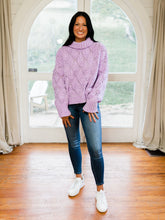 Load image into Gallery viewer, Lavender Is My Color Turtleneck Sweater
