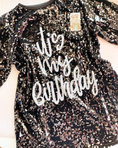 It's My Birthday Black Sequin Dress